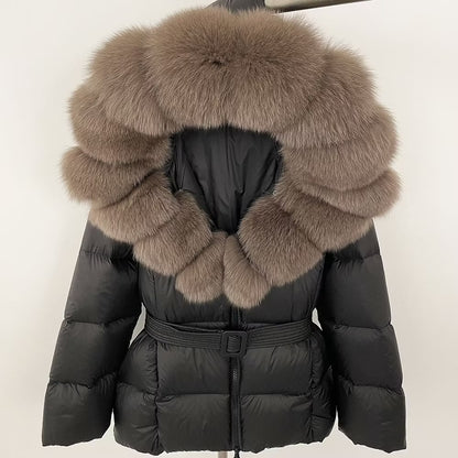 IVY JACKET BLACK från NordicFurs – lyxig vinterjacka i svart med pälskrage