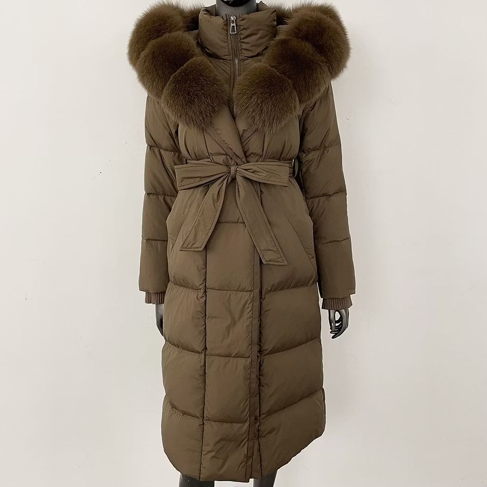 CASABLANCA 2.0 ALL KHAKI från NordicFurs – lyxig vinterjacka i khaki med pälskrage