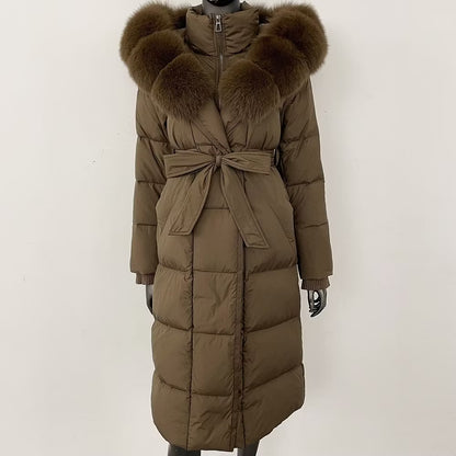 CASABLANCA 2.0 ALL KHAKI från NordicFurs – lyxig vinterjacka i khaki med pälskrage