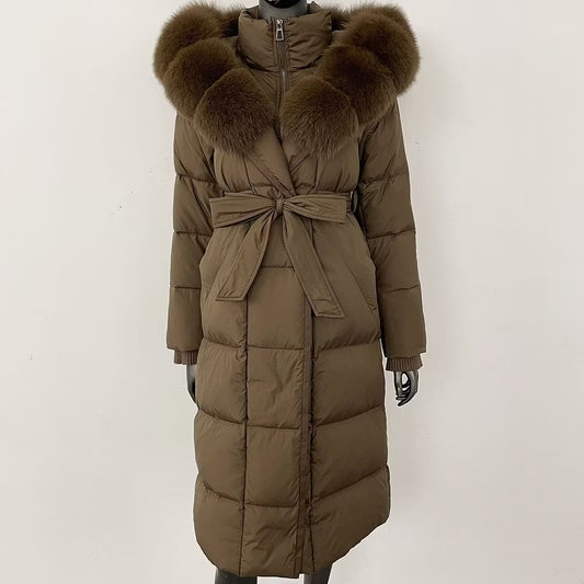 CASABLANCA 2.0 ALL KHAKI från NordicFurs – lyxig vinterjacka i khaki med pälskrage