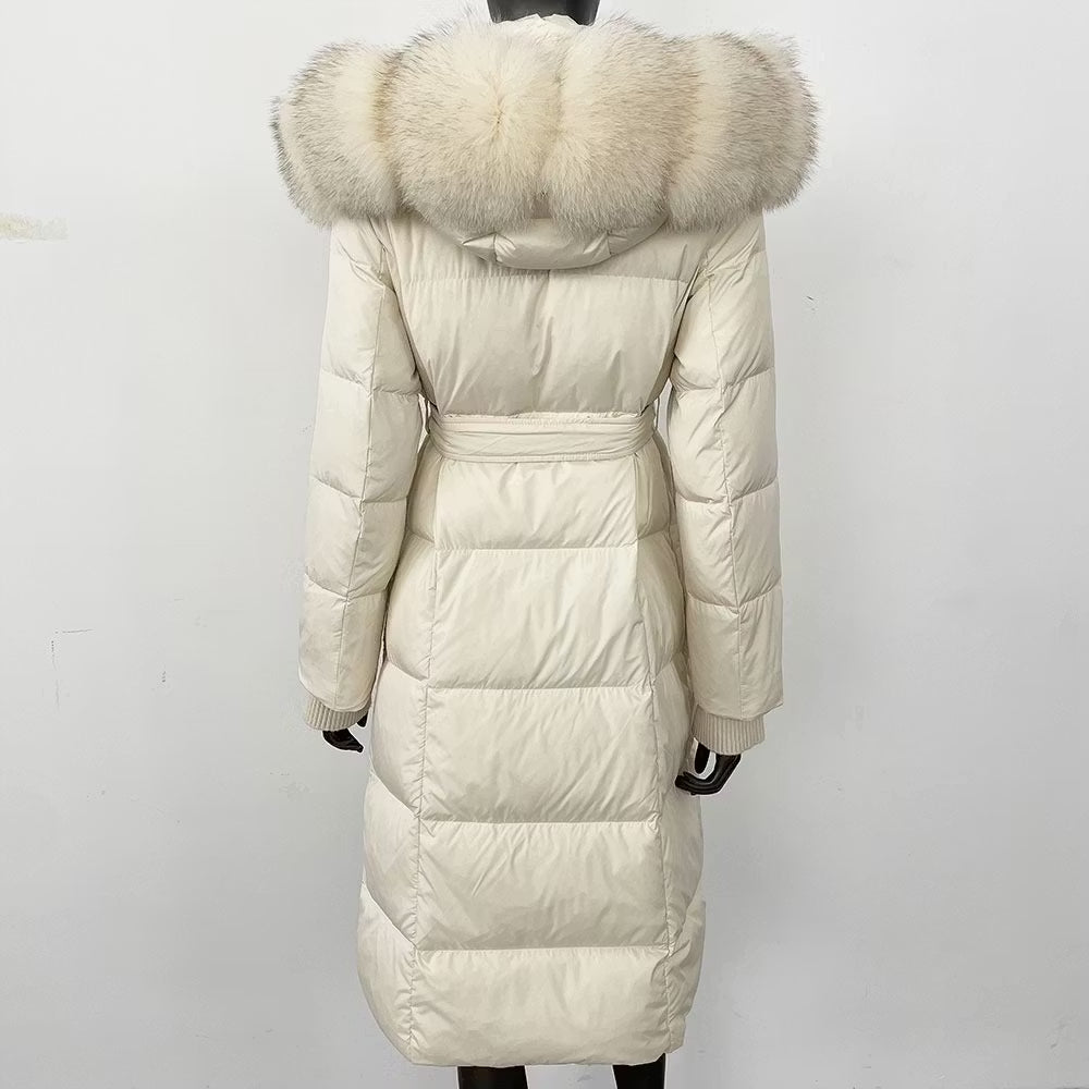 CASABLANCA 2.0 ALL WHITE från NordicFurs – lyxig vinterjacka i vit med pälskrage