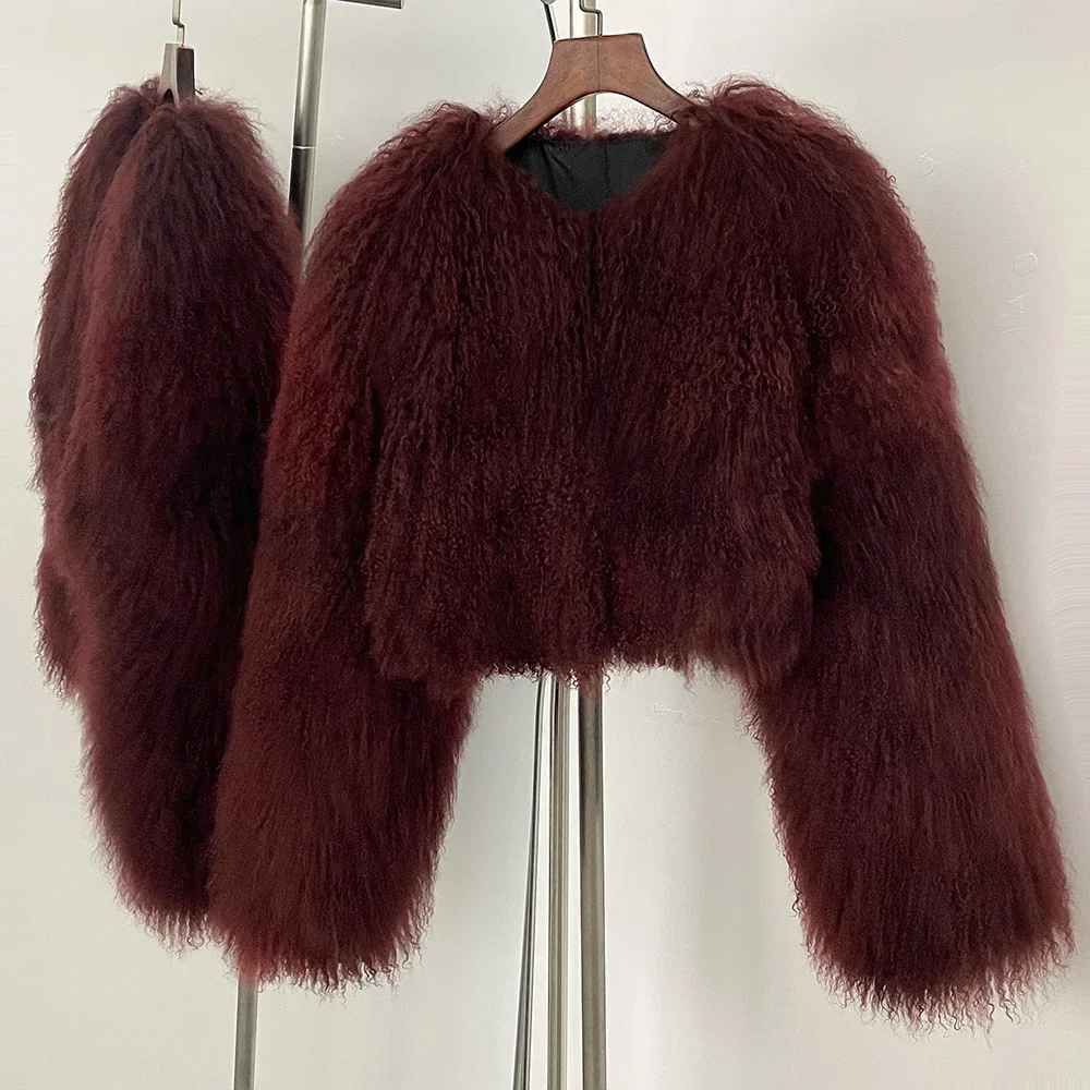 BECCA CROPPED SHEARLING JACKET SILVER