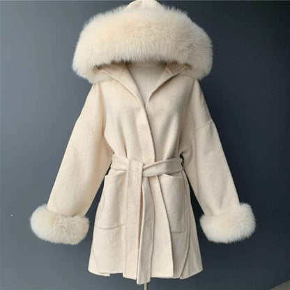 VALENTINA COAT WHITE FAKE FUR